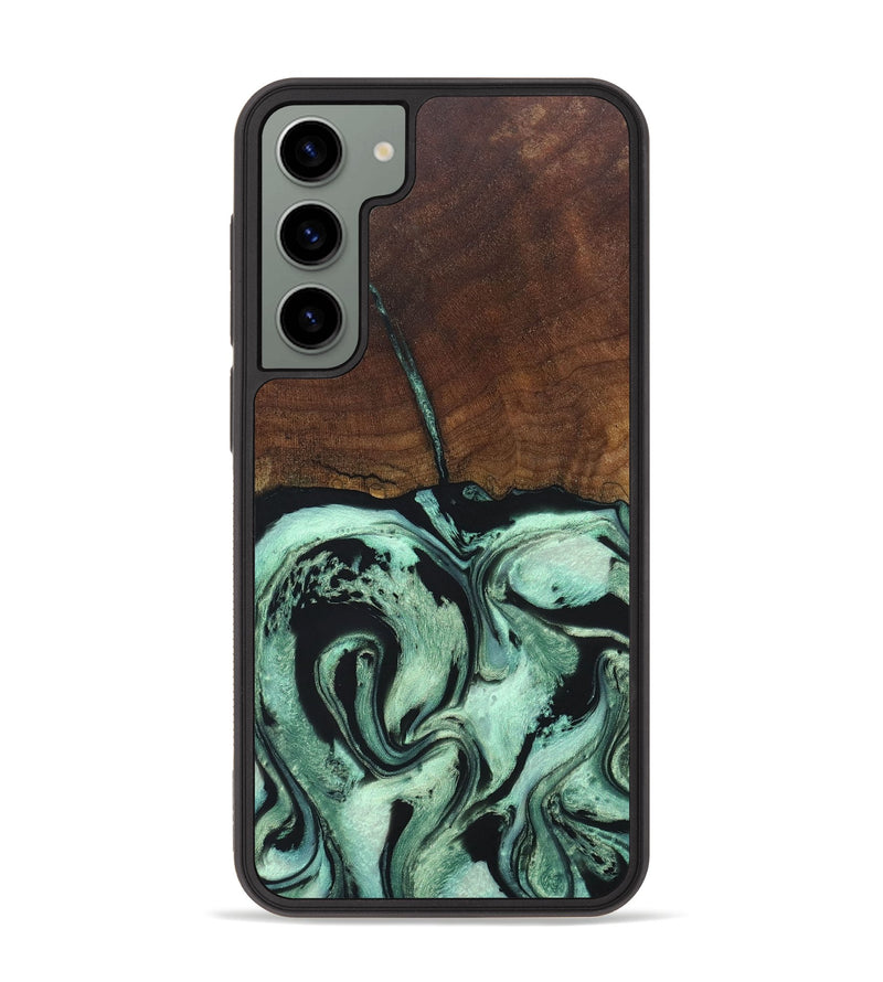 Galaxy S23 Plus Wood+Resin Phone Case - Cyrus (Green, 676577)