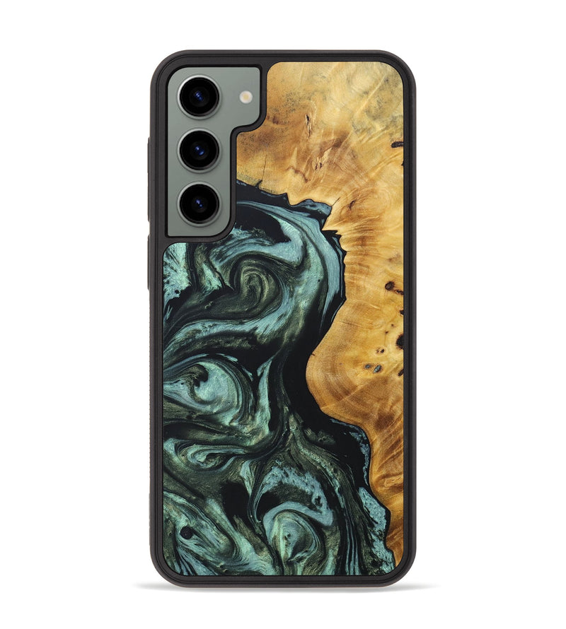 Galaxy S23 Plus Wood+Resin Phone Case - Terri (Green, 676581)