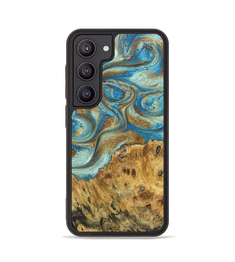 Galaxy S23 Wood+Resin Phone Case - Claude (Teal & Gold, 676689)