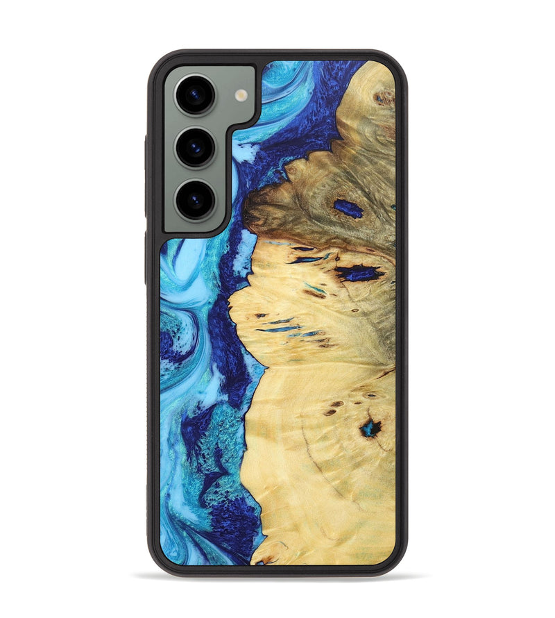 Galaxy S23 Plus Wood+Resin Phone Case - Madisyn (Blue, 676708)