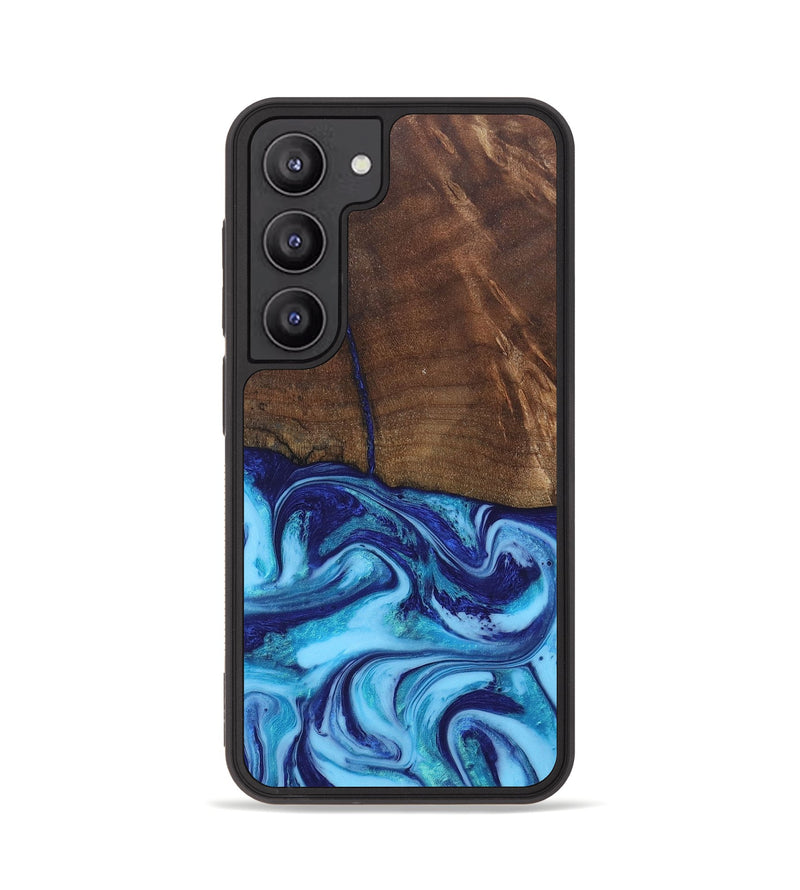 Galaxy S23 Wood+Resin Phone Case - Brynlee (Blue, 676719)
