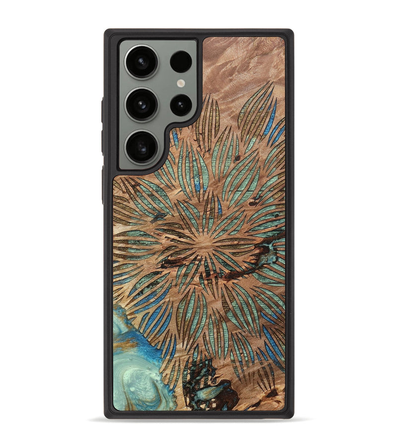 Galaxy S23 Ultra Wood+Resin Phone Case - Malachi (Blue, 676723)