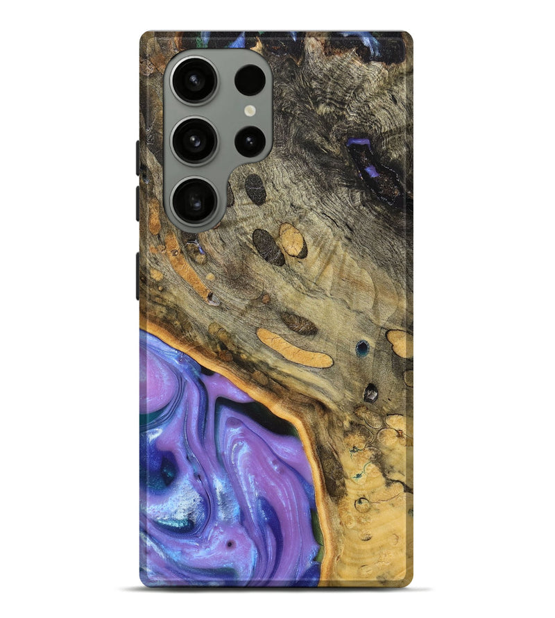 Galaxy S23 Ultra Wood+Resin Live Edge Phone Case - Minnie (Purple, 676839)