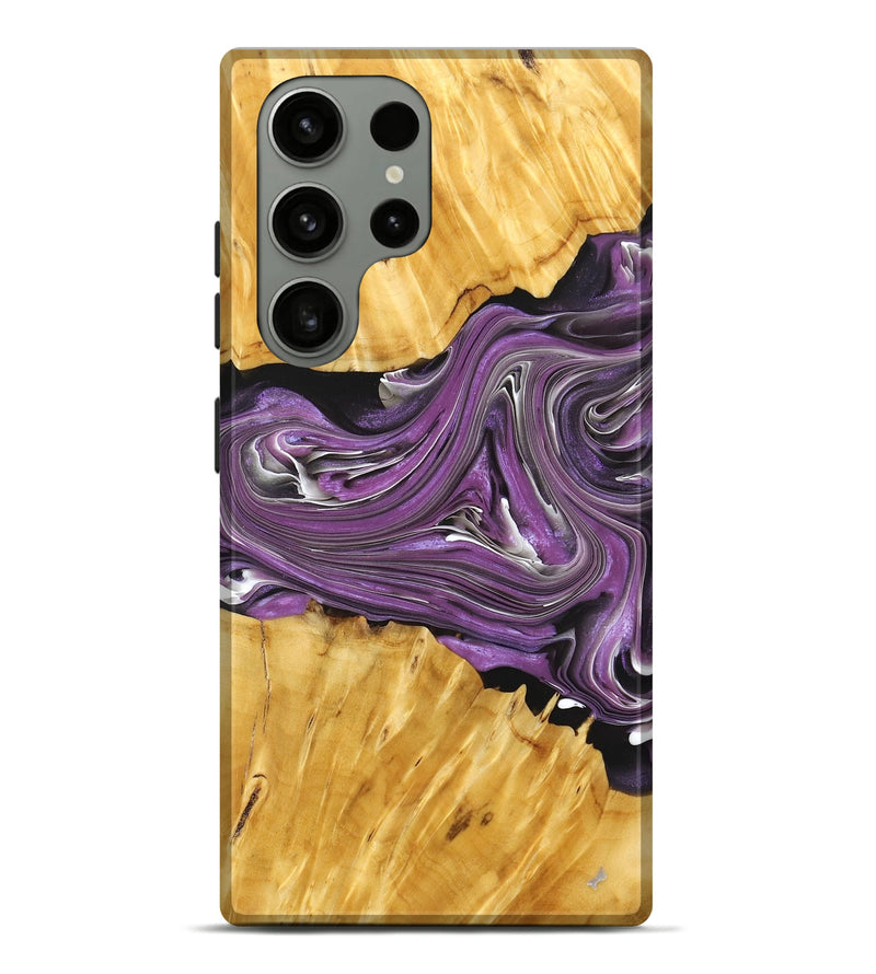 Galaxy S23 Ultra Wood+Resin Live Edge Phone Case - Deloris (Purple, 676840)
