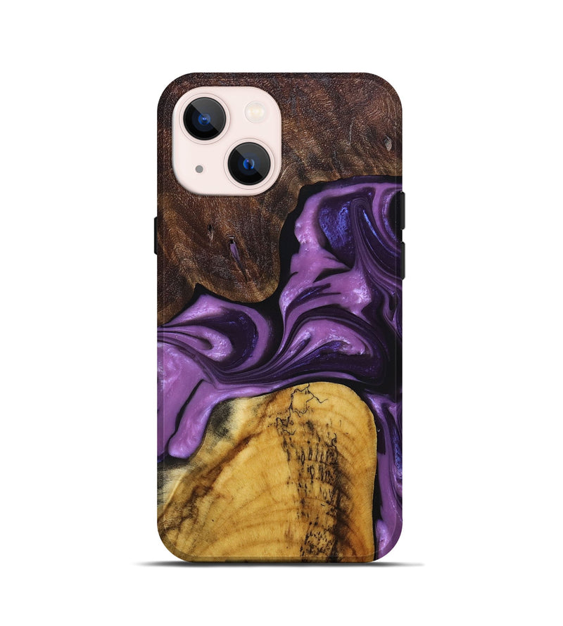 iPhone 13 mini Wood+Resin Live Edge Phone Case - Kristina (Purple, 676846)