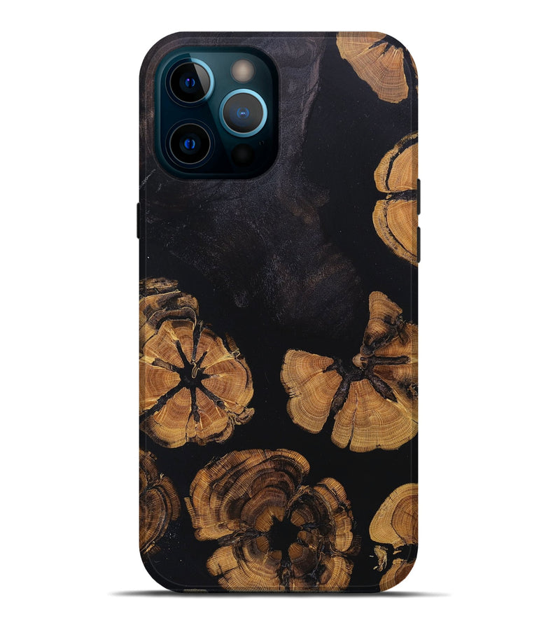 iPhone 12 Pro Max Wood+Resin Live Edge Phone Case - Thiago (Pure Black, 676853)
