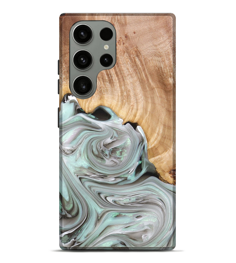 Galaxy S23 Ultra Wood+Resin Live Edge Phone Case - Odin (Green, 676859)