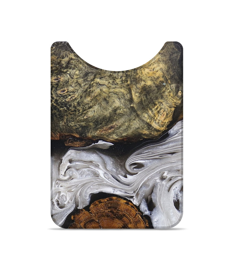 Live Edge Wood+Resin Wallet - Lowell (Black & White, 676888)