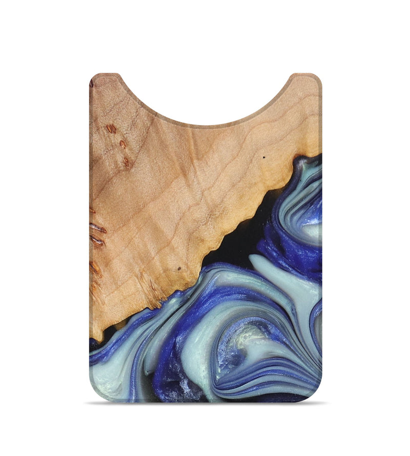 Live Edge Wood+Resin Wallet - Nathan (Blue, 676909)