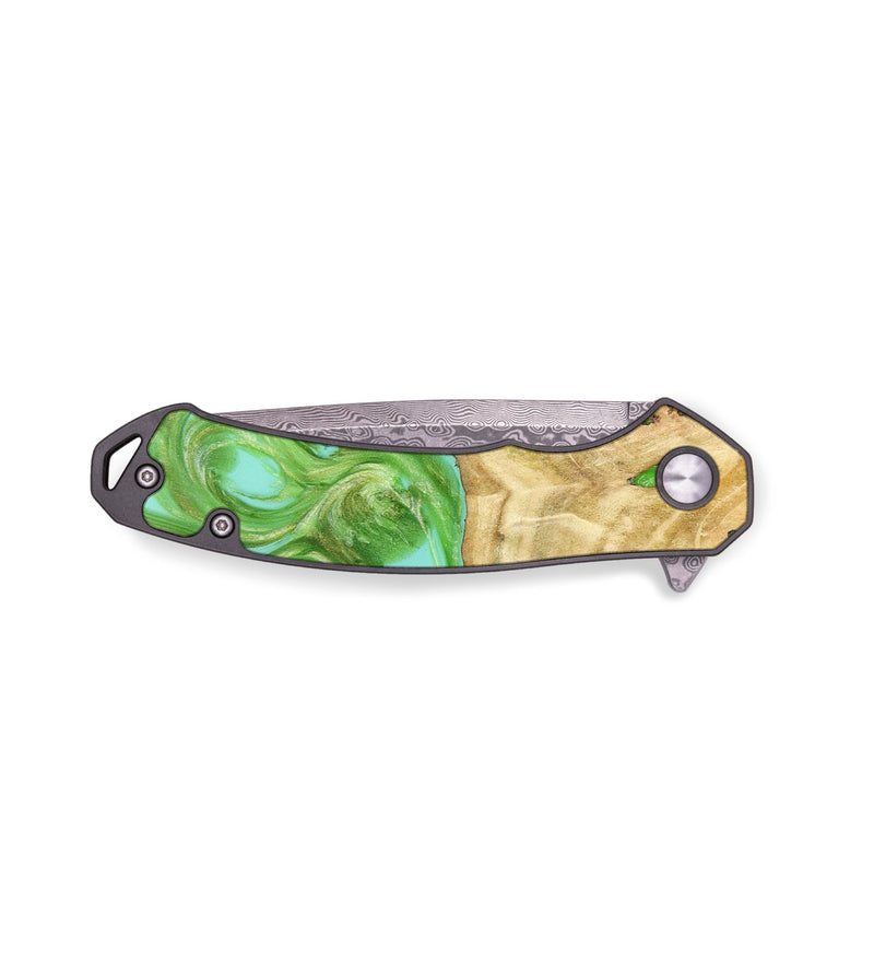 EDC Wood+Resin Pocket Knife - Margot (Green, 676933)