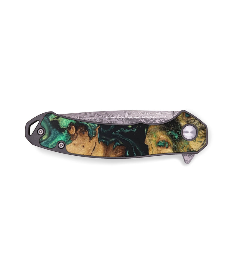 EDC Wood+Resin Pocket Knife - Donna (Green, 676940)