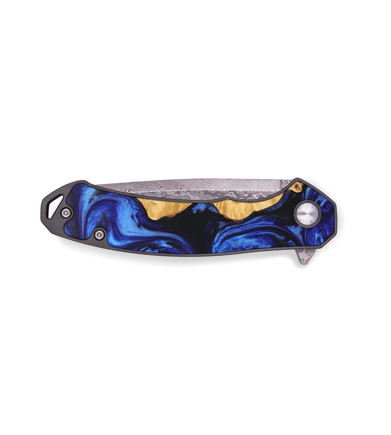 EDC Wood+Resin Pocket Knife - Santiago (Blue, 676944)