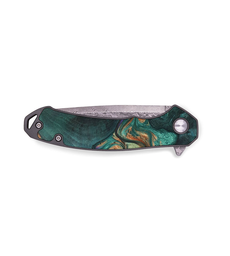 EDC Wood+Resin Pocket Knife - Melody (Green, 676946)