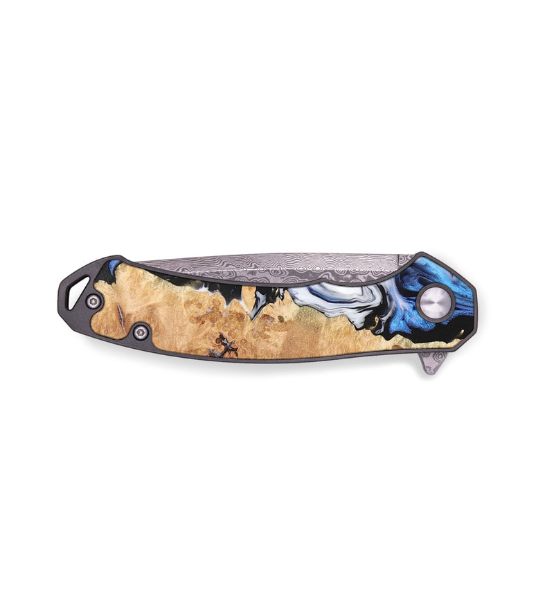EDC Wood+Resin Pocket Knife - Rudy (Blue, 676951)