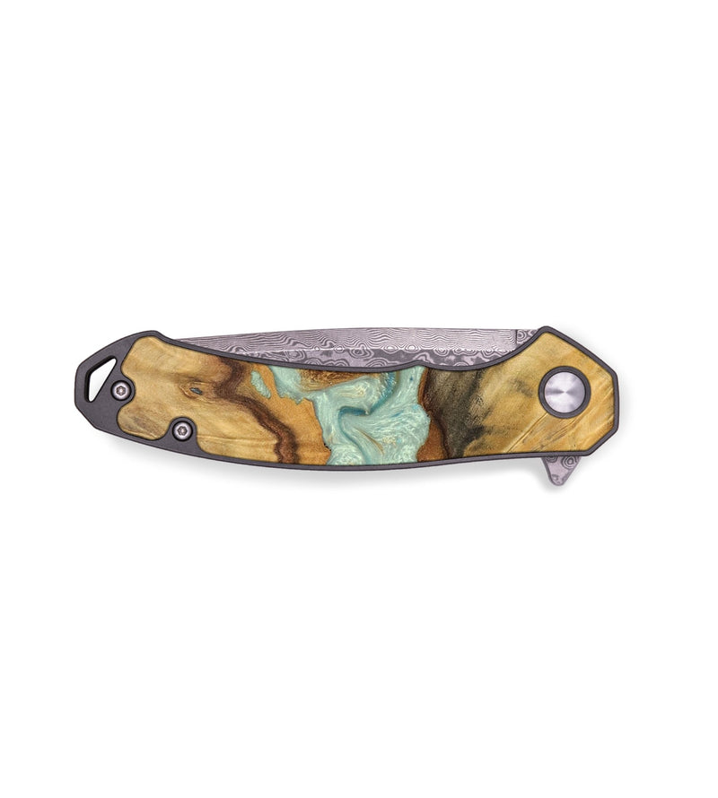 EDC Wood+Resin Pocket Knife - Kelli (Green, 676963)