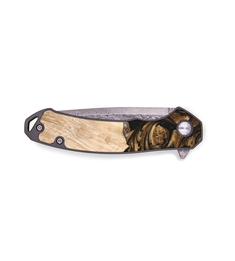 EDC Wood+Resin Pocket Knife - Kadence (Black & White, 676970)