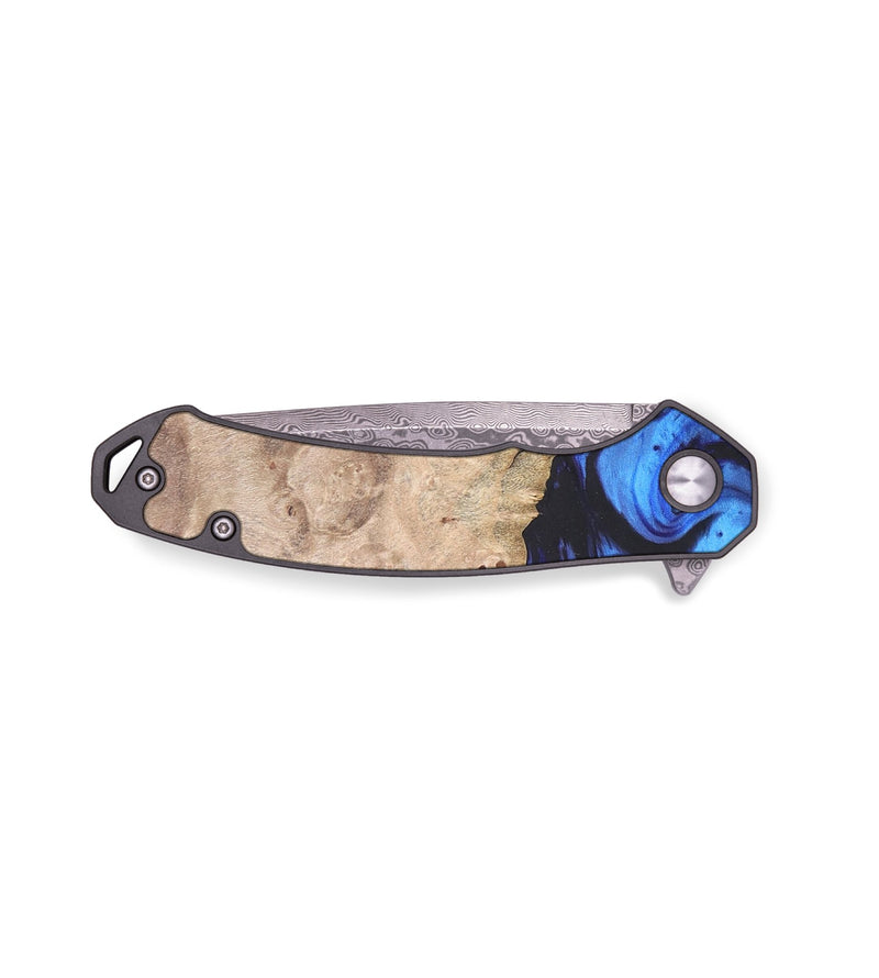 EDC Wood+Resin Pocket Knife - Anita (Blue, 676972)