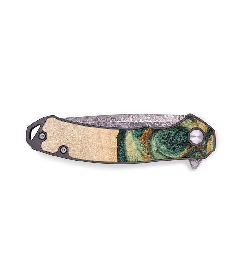 EDC Wood+Resin Pocket Knife - Juniper (Green, 676981)