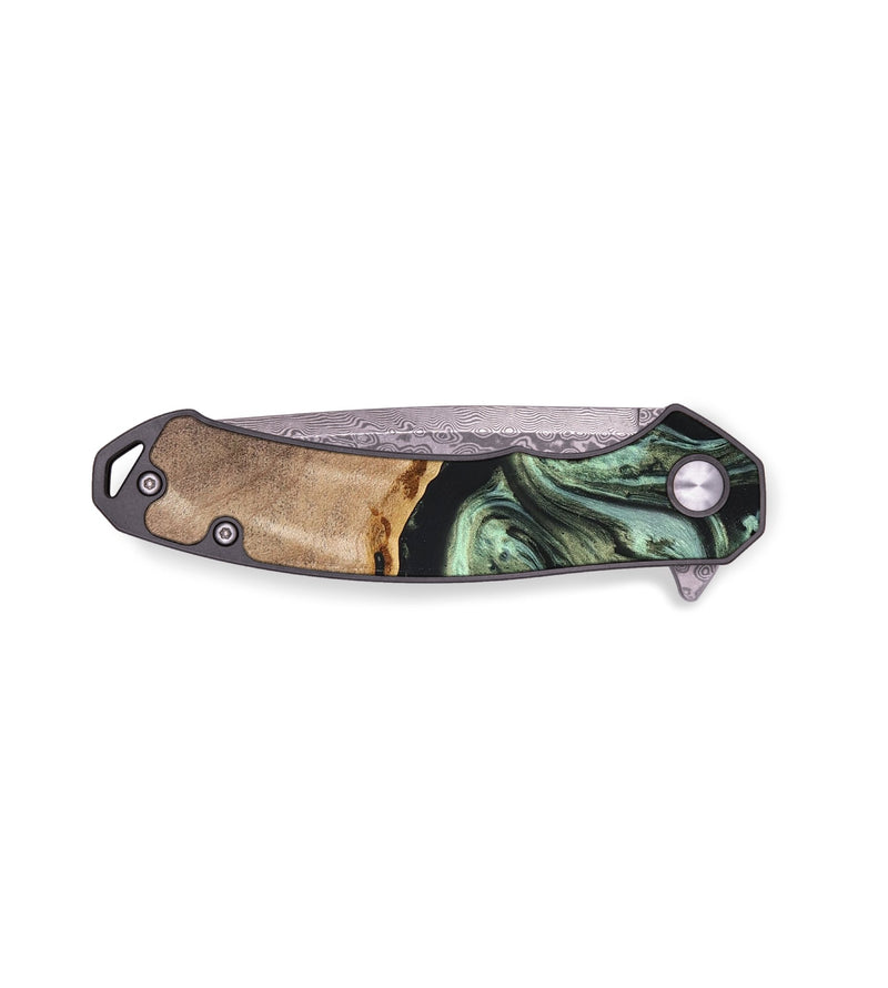 EDC Wood+Resin Pocket Knife - Virginia (Green, 676983)