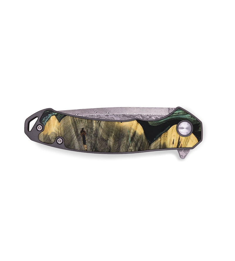 EDC Wood+Resin Pocket Knife - Chasity (Green, 676984)