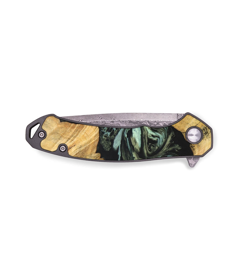 EDC Wood+Resin Pocket Knife - Leroy (Green, 676985)