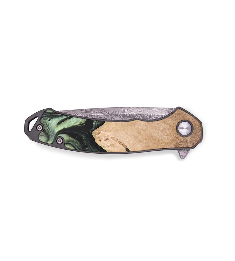 EDC Wood+Resin Pocket Knife - Charlotte (Blue, 676988)