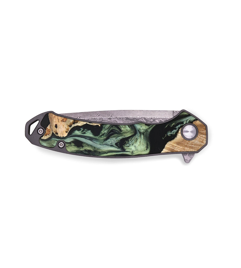EDC Wood+Resin Pocket Knife - Guadalupe (Green, 676993)