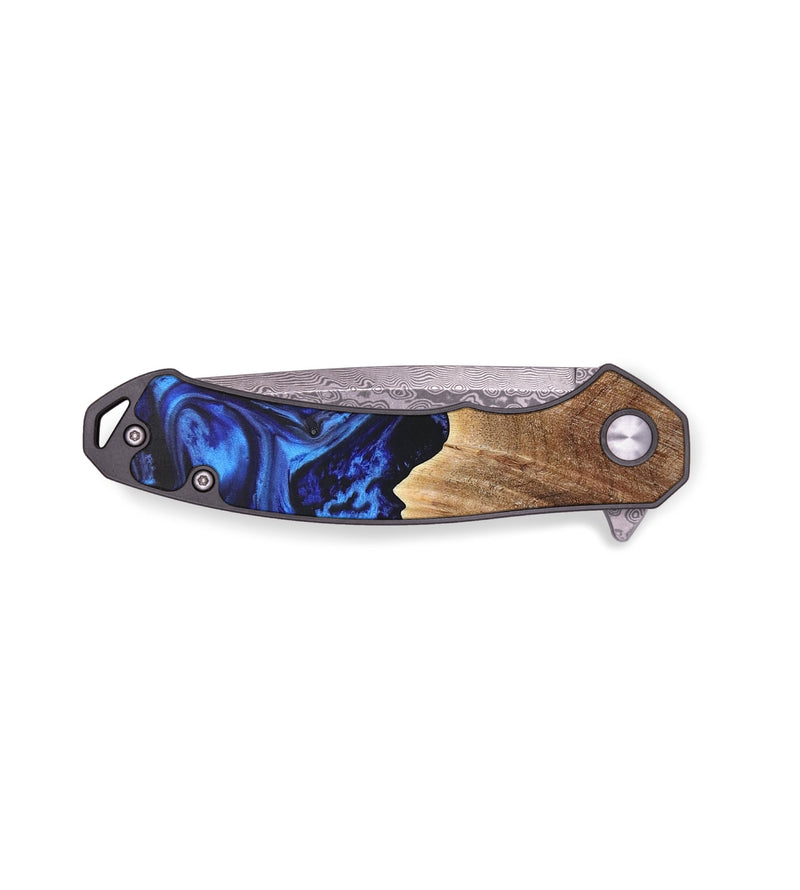 EDC Wood+Resin Pocket Knife - Braelynn (Blue, 676994)
