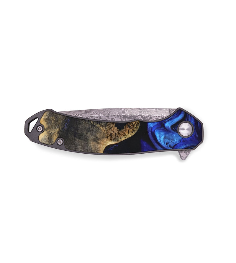 EDC Wood+Resin Pocket Knife - Veronica (Blue, 676999)