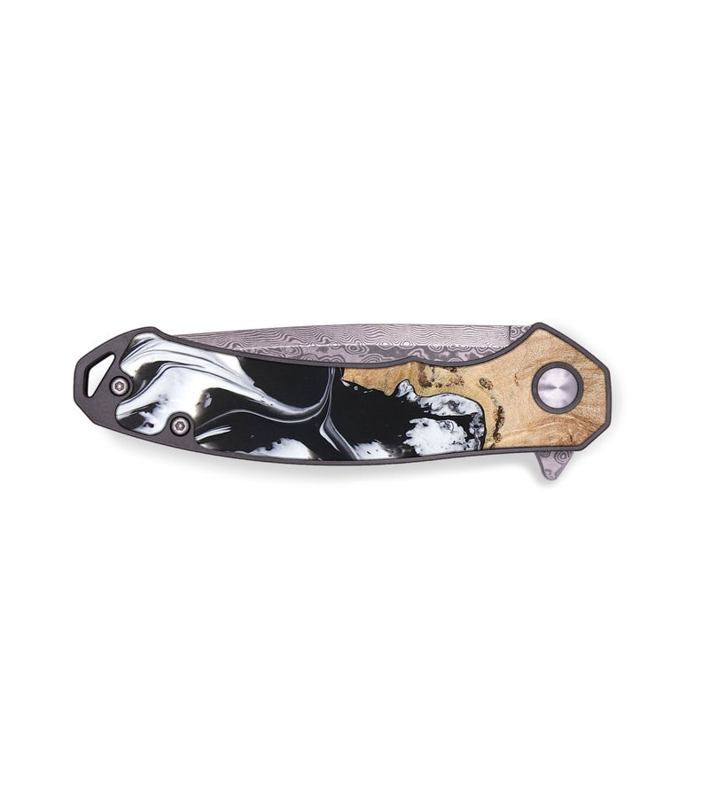 EDC Wood+Resin Pocket Knife - Ivy (Black & White, 677001)