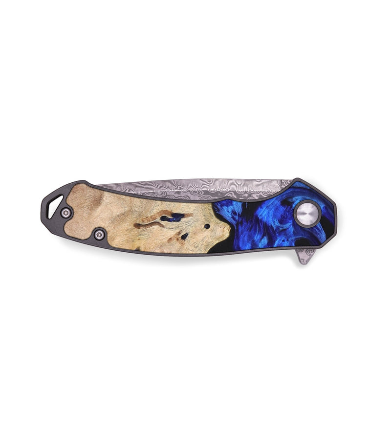 EDC Wood+Resin Pocket Knife - Bernadette (Blue, 677008)