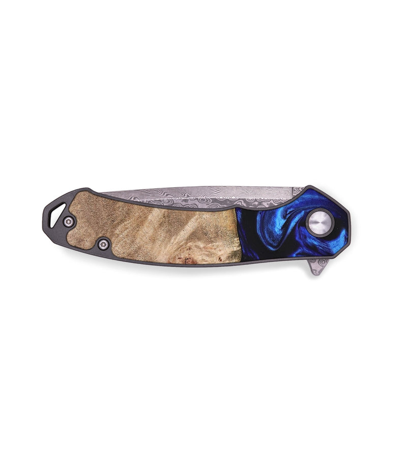EDC Wood+Resin Pocket Knife - Chelsey (Blue, 677009)
