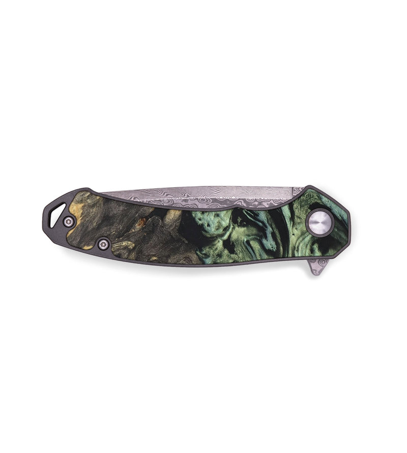 EDC Wood+Resin Pocket Knife - Malia (Green, 677013)