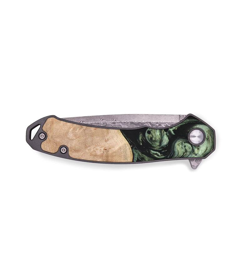 EDC Wood+Resin Pocket Knife - Iva (Green, 677014)