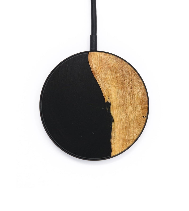 Circle Wood+Resin Wireless Charger - Cassidy (Pure Black, 677084)