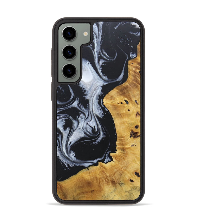 Galaxy S23 Plus Wood+Resin Phone Case - Doreen (Black & White, 677196)