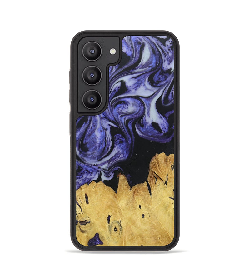 Galaxy S23 Wood+Resin Phone Case - Angelique (Black & White, 677207)