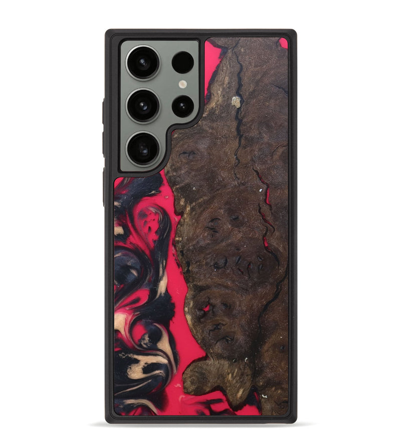 Galaxy S23 Ultra Wood+Resin Phone Case - Desiree (Red, 677398)