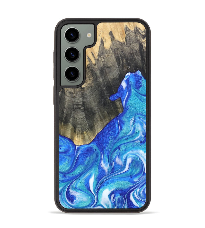 Galaxy S23 Plus Wood+Resin Phone Case - Lyric (Blue, 677418)