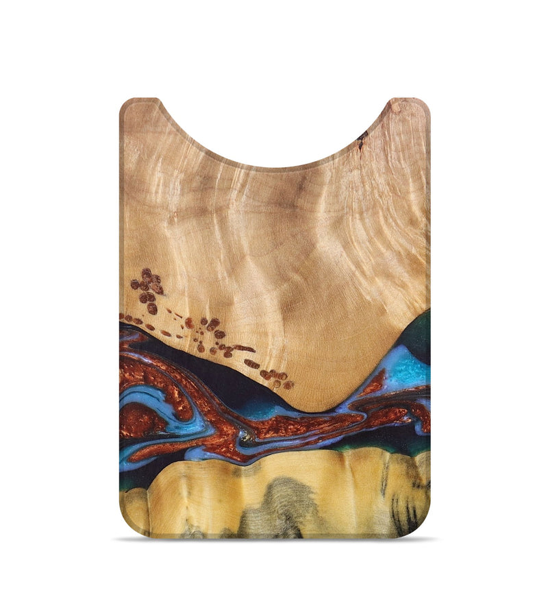 Live Edge Wood+Resin Wallet - Essie (Teal & Gold, 677479)