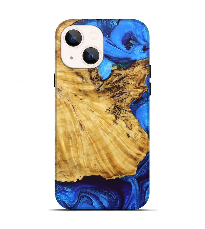 iPhone 13 Wood+Resin Live Edge Phone Case - Keisha (Blue, 677515)