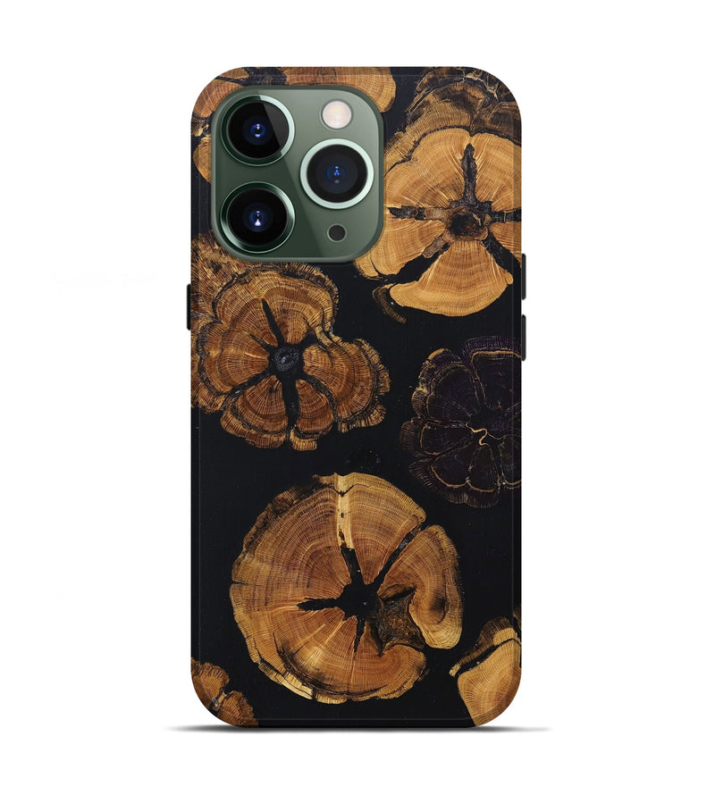 iPhone 13 Pro Wood+Resin Live Edge Phone Case - Peyton (Pure Black, 677535)