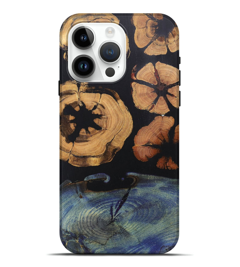 iPhone 15 Pro Max Wood+Resin Live Edge Phone Case - Skyler (Pure Black, 677536)