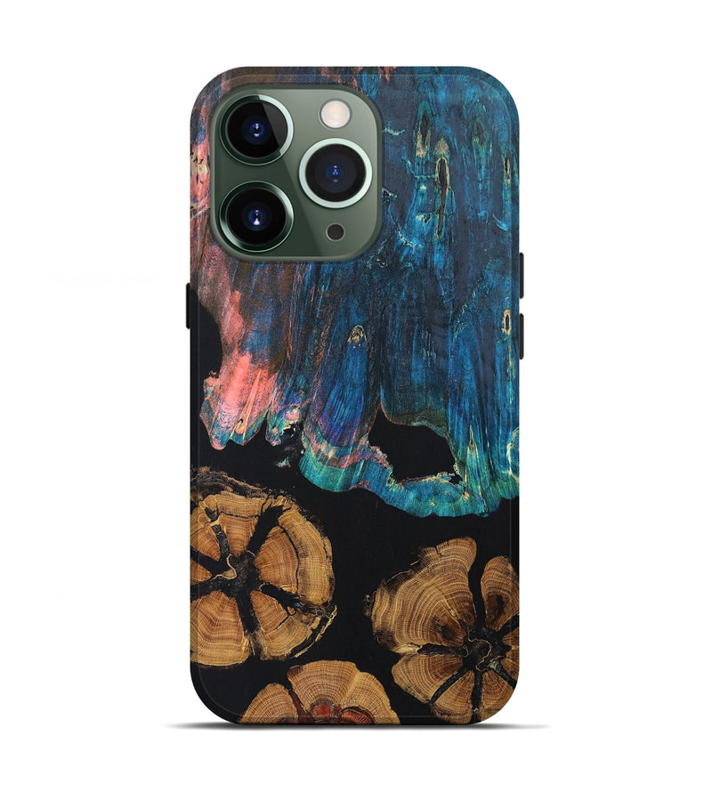 iPhone 13 Pro Wood+Resin Live Edge Phone Case - Lora (Pure Black, 677537)