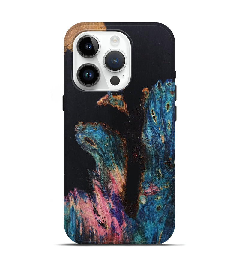 iPhone 15 Pro Wood+Resin Live Edge Phone Case - Jasmine (Pure Black, 677539)