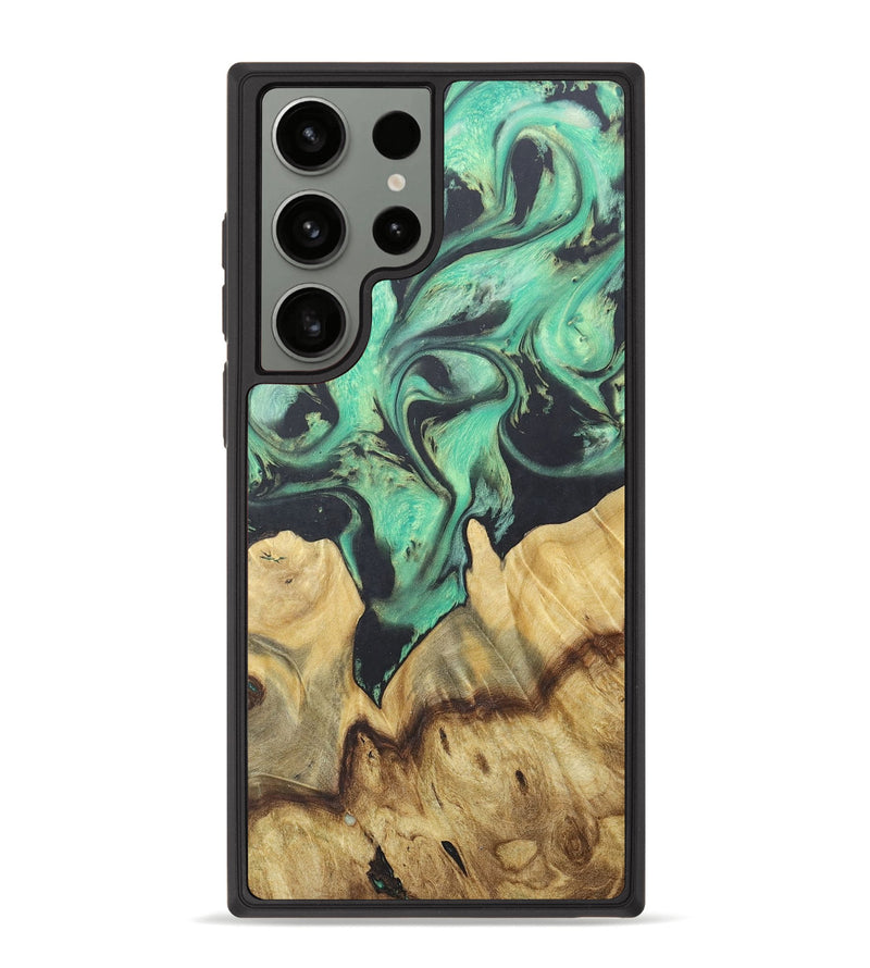 Galaxy S23 Ultra Wood+Resin Phone Case - Yvette (Green, 677627)