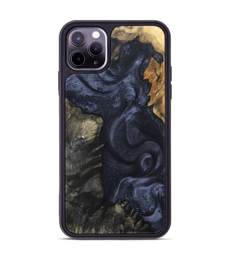 iPhone 11 Pro Max Wood+Resin Phone Case - Nico (Pure Black, 677840)