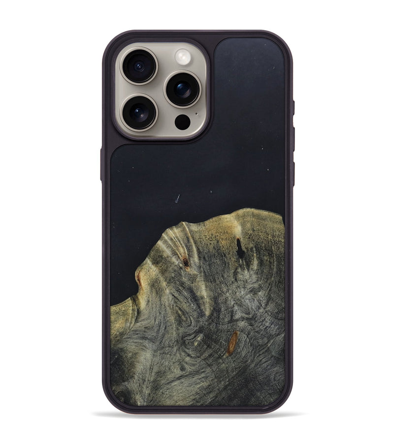 iPhone 15 Pro Max Wood+Resin Phone Case - Avery (Pure Black, 677860)