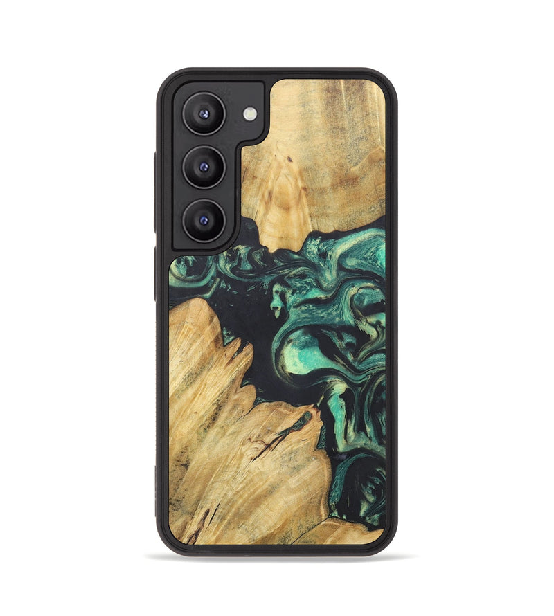 Galaxy S23 Wood+Resin Phone Case - Jeff (Green, 677894)