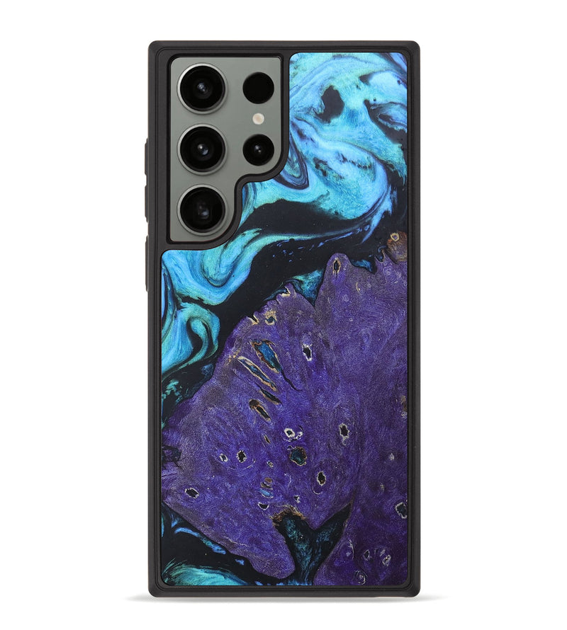 Galaxy S23 Ultra Wood+Resin Phone Case - Ava (Blue, 677922)